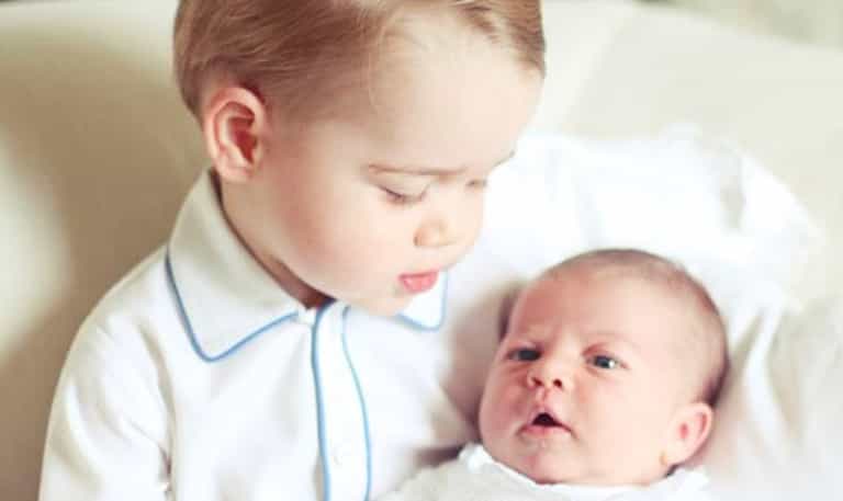 Smile for Mummy! Palace releases first portrait of Princess Charlotte and big brother George