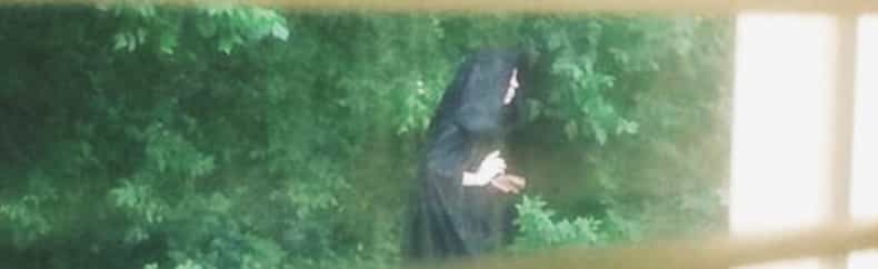 This mystery cloaked playground figure is making locals VERY uncomfortable