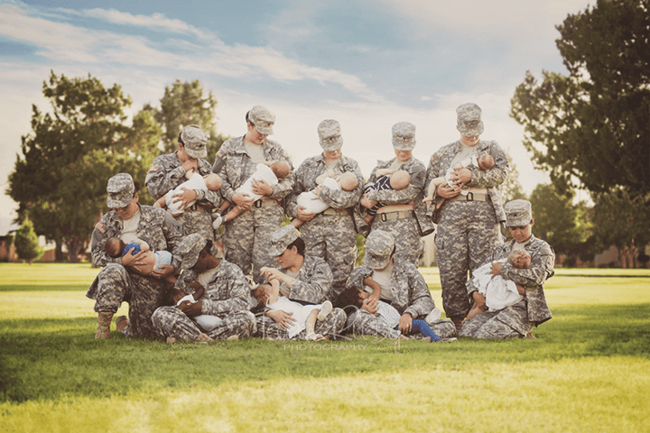 Military mums big up breastfeeding with powerful pic