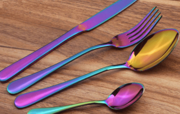 Holographic rainbow cutlery is very in right now and it’s amazing