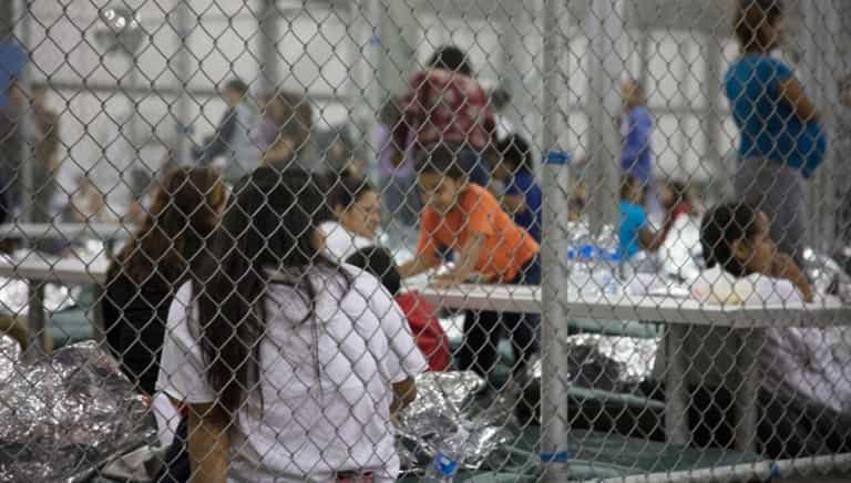 Children are crying for their parents in this recording from a US detention centre