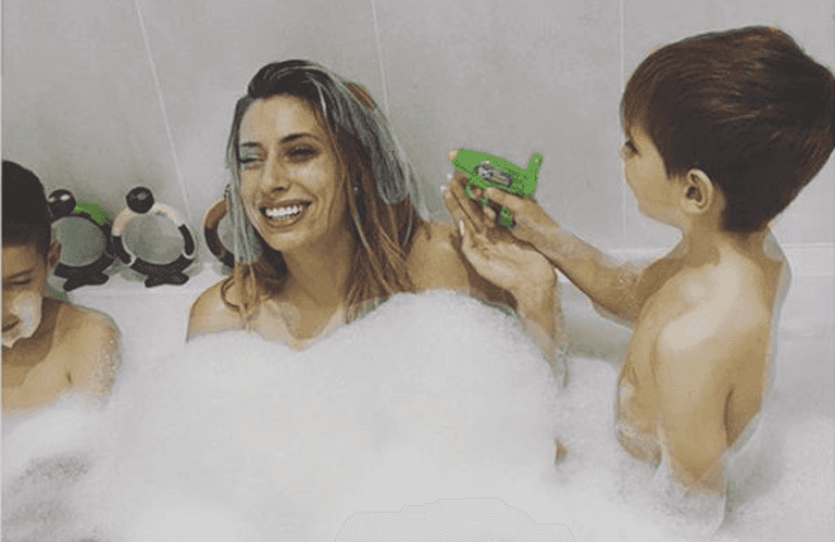 Stacey Solomon accused of ‘child abuse’ for sharing bath with sons
