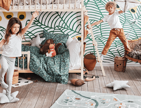 All the pieces you need to re-create this gorgous woodland-themed kids room