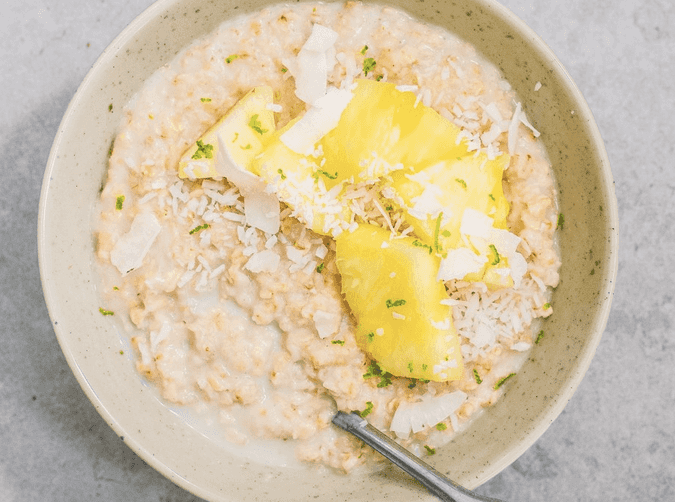 This coconut porridge with pinapple will put a tropical spin on your breakfast