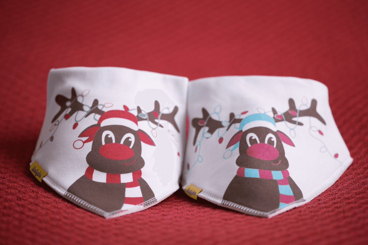 Vogue Williams designs this year’s BabyBoo Christmas charity bandana bib
