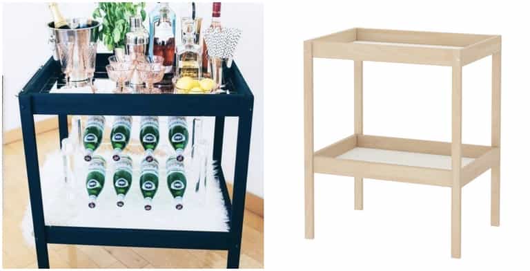DIY: Here is how to turn an old Ikea changing table into a sleek bar cart