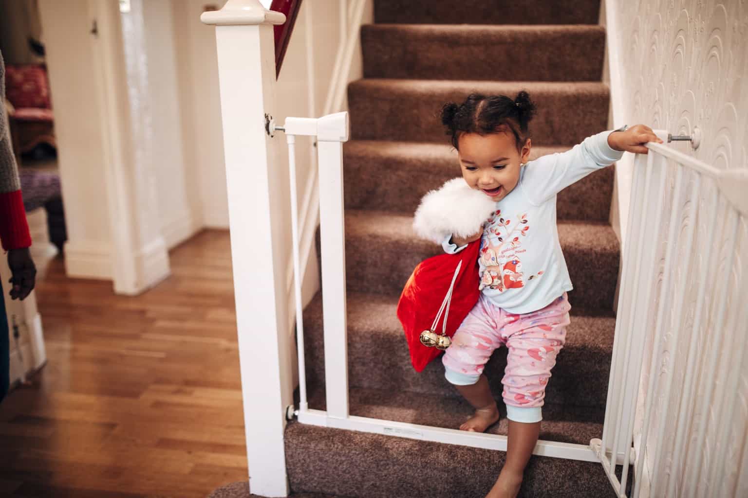 Mum fumes at husband after letting their toddler fall down the stairs