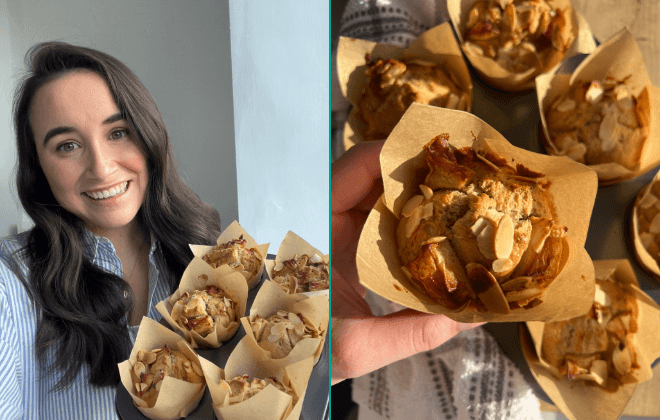 Looking for healthy snacking inspiration? Search no further than these Bramley apple and almond muffins