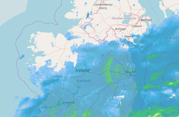 Met Éireann say the weather is going to be wet and windy all day