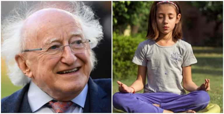 Michael D Higgins says he believes yoga should be taught to all school children across Ireland