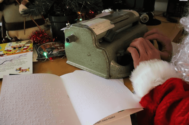 Santa joins NCBI to help children who are blind or vision impaired this Christmas Santa joins NCBI to help children who are blind or vision impaired this Christmas