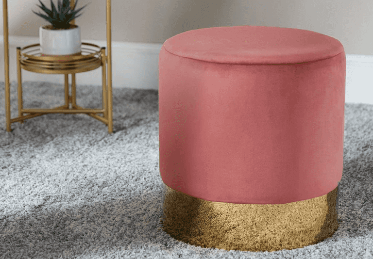 A stunning velvet pink stool is now available in Penneys for just €26…go, go, go!