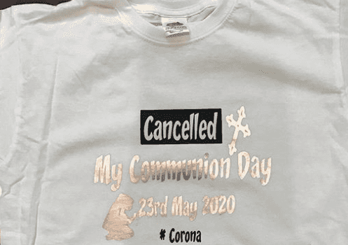 Small Irish business designs t-shirts to commemorate cancelled communions