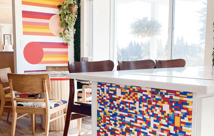 DIY: This mum made use of her kids’ Lego to build a very unique kitchen island