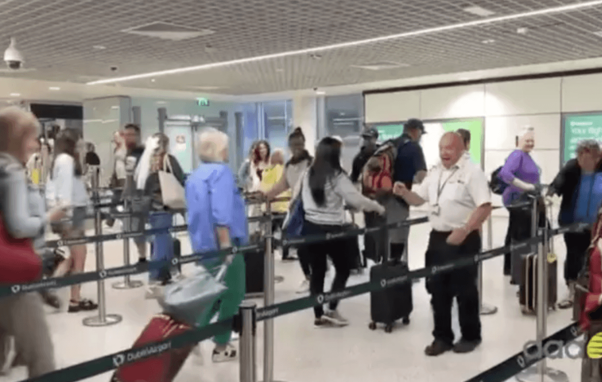 Dublin Airport worker goes viral for singing and dancing in security queue