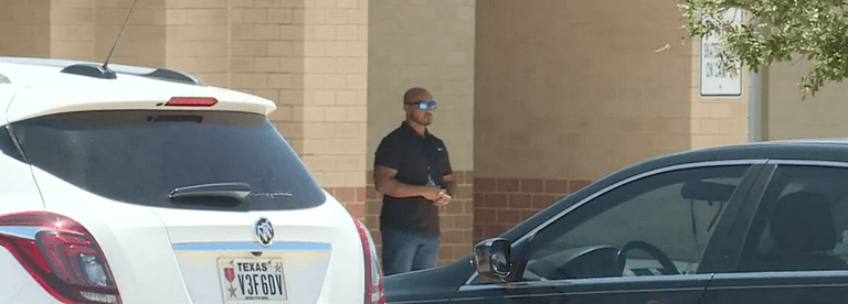Parents in Texas have taken to standing outside schools to protect their children