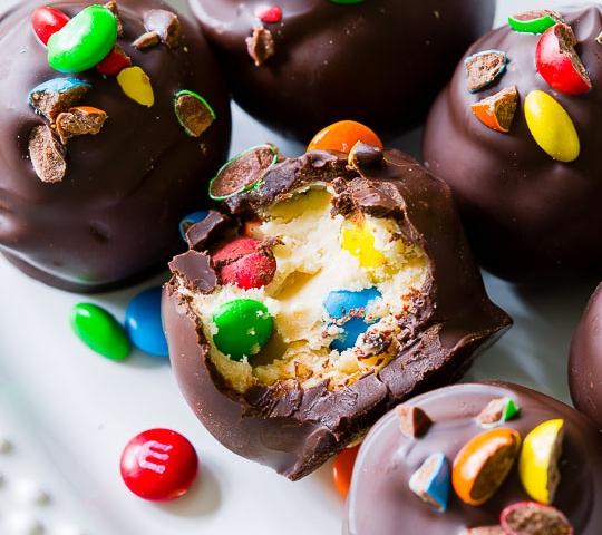 These chocolate peanut butter M&M balls are the treat of your dreams