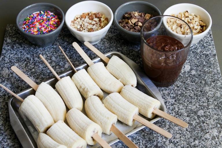 Frozen bananas are the perfect 15 minute snack to make for kids