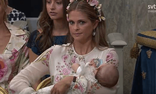 Princess of Sweden left mortified as her daughter rolls on the floor at christening