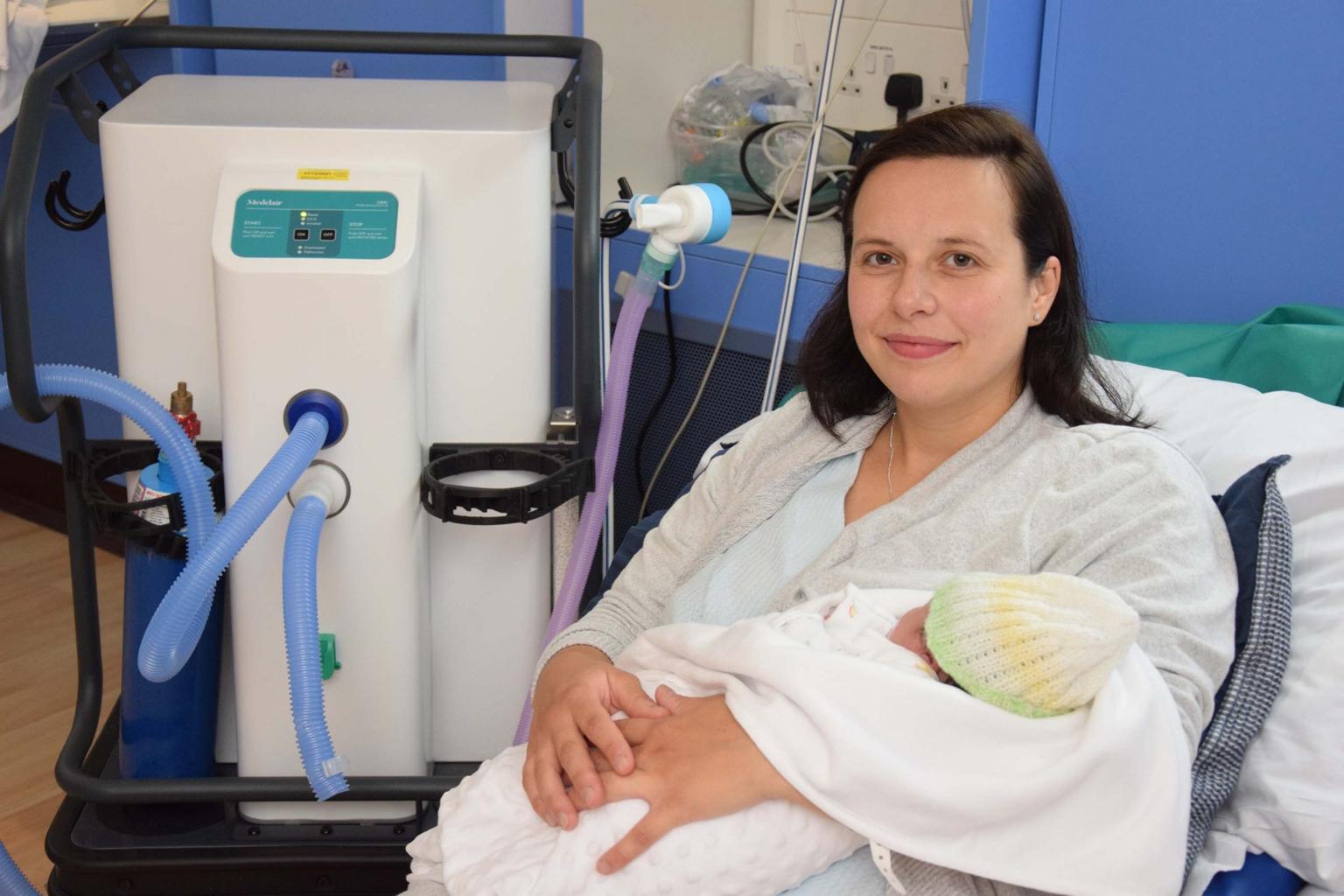 Woman becomes first to use greener gas and air during child birth