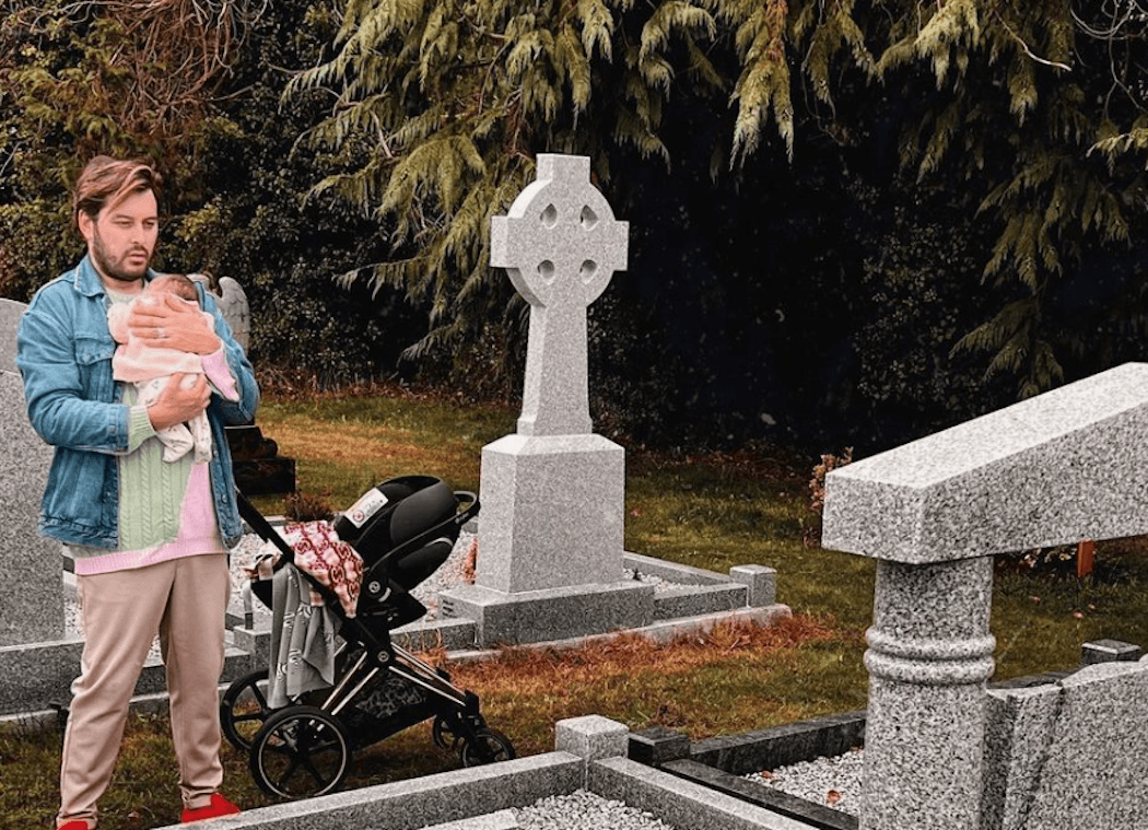 Brian Dowling heartbroken after visiting his mother’s grave with baby Blake