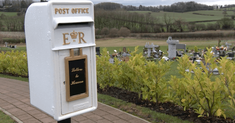 Young girl’s ‘postbox to heaven’ installed at local crematorium