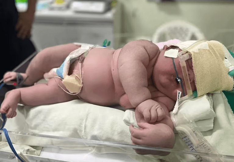Woman gives birth to baby weighing a huge 16lbs