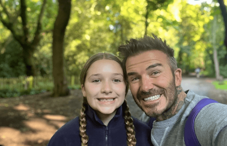 David Beckham snaps back at trolls who attacked him for kissing daughter Harper