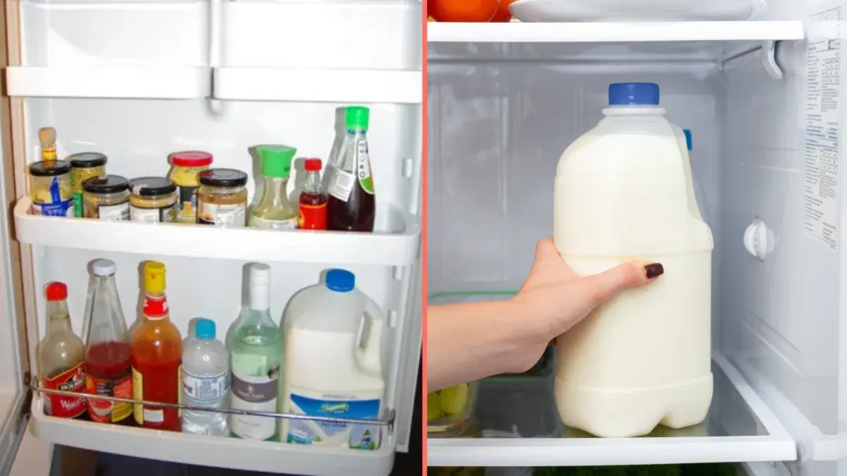 Warning issued to people who keep their milk in the fridge door