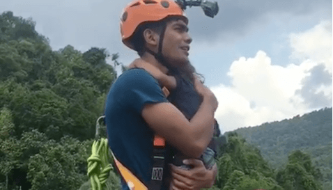 A father is facing serious backlash for bungee jumping with his two-year-old daughter A father is facing serious backlash for bungee jumping with his two-year-old daughter
