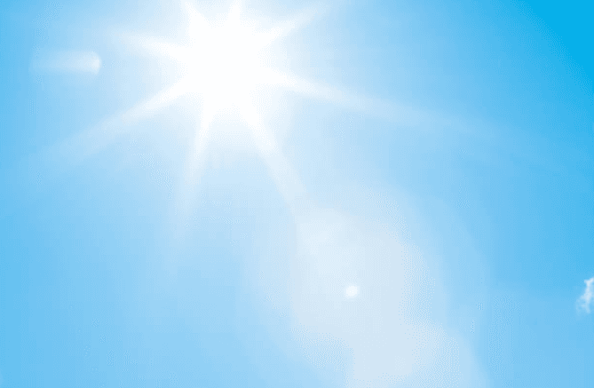 The weather forecast is predicting a dry day with high temperatures The weather forecast is predicting a dry day with high temperatures