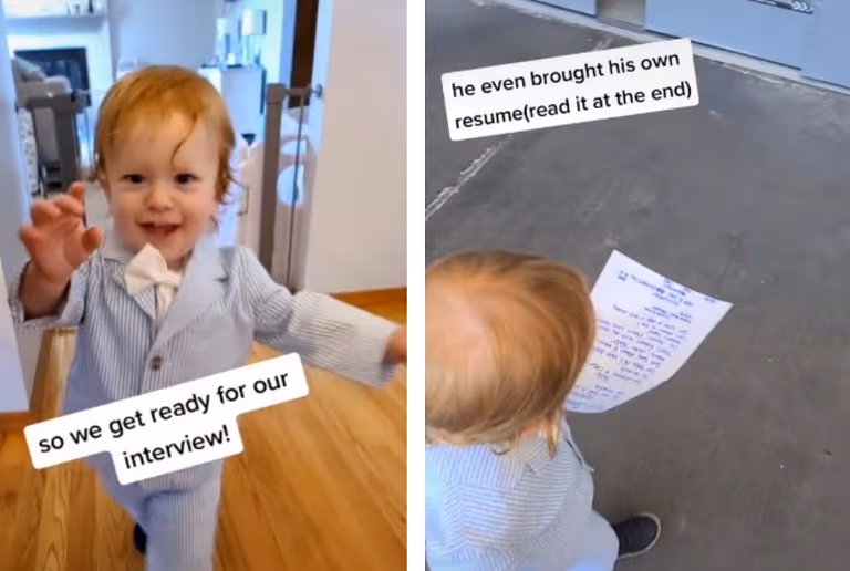 Mum goes viral after taking her toddler to a job interview Mum goes viral after taking her toddler to a job interview