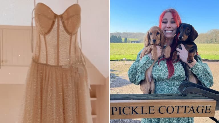Stacey Solomon gives fans a glimpse at her wedding dress Stacey Solomon gives fans a glimpse at her wedding dress
