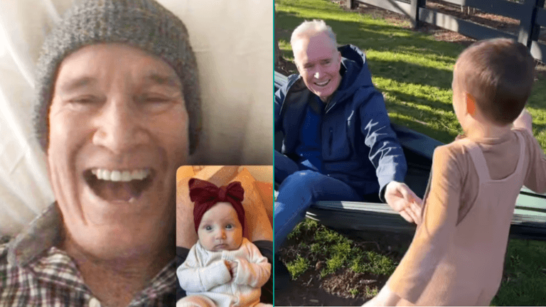 Watch: Grandfather reunites with his grandchildren after intense cancer treatment Watch: Grandfather reunites with his grandchildren after intense cancer treatment