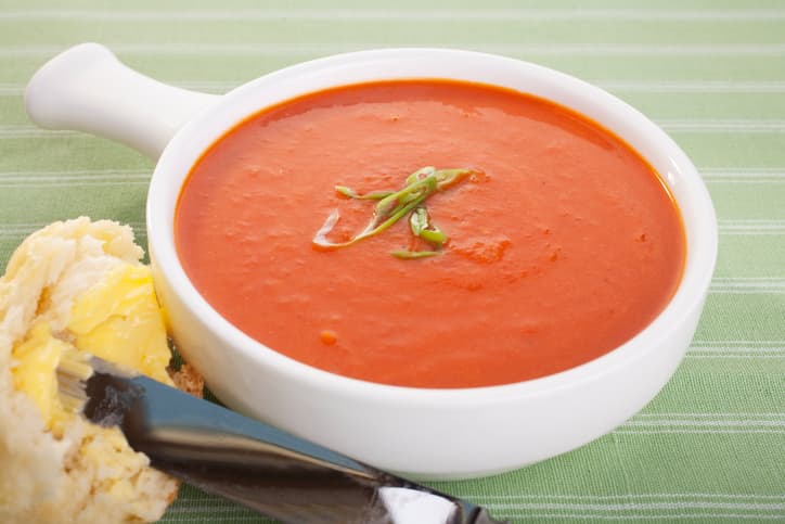This tasty tomato soup with Italian scones recipe is perfect for an after school snack This tasty tomato soup with Italian scones recipe is perfect for an after school snack