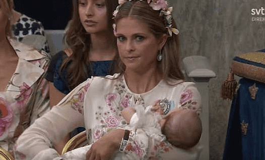 Princess of Sweden left mortified as her daughter rolls on the floor at christening