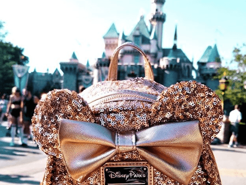 Disney have released a sparkling rose gold Minnie Mouse backpack Disney have released a sparkling rose gold Minnie Mouse backpack