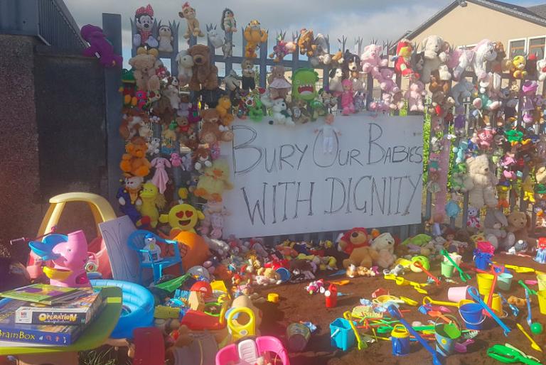 A powerful shrine is erected at Tuam to urge the Government to excavate the site A powerful shrine is erected at Tuam to urge the Government to excavate the site