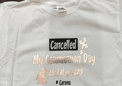 Small Irish business designs t-shirts to commemorate cancelled communions Small Irish business designs t-shirts to commemorate cancelled communions