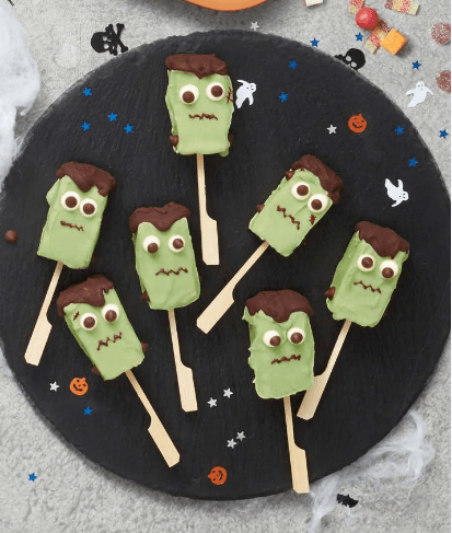 No bake Frankenstein Cake Pops to make with the kids over the mid term break No bake Frankenstein Cake Pops to make with the kids over the mid term break