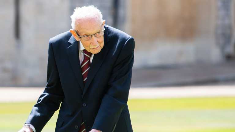 Captain Tom Moore in hospital with Covid-19 Captain Tom Moore in hospital with Covid-19