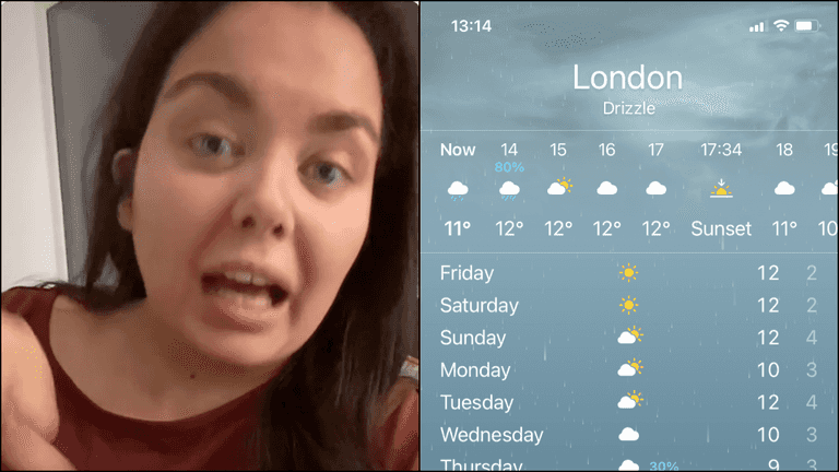 Scarlett Moffatt discovers ‘30% rain’ on weather app doesn’t mean chance of rain Scarlett Moffatt discovers ‘30% rain’ on weather app doesn’t mean chance of rain