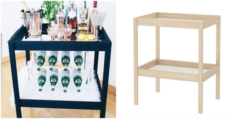 DIY: Here is how to turn an old Ikea changing table into a sleek bar cart DIY: Here is how to turn an old Ikea changing table into a sleek bar cart