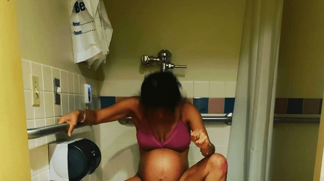 A mum labouring on the toilet went viral – and it made other mums rave about the position