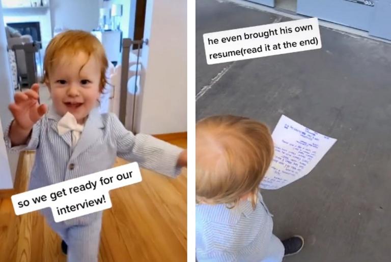 Mum goes viral after taking her toddler to a job interview Mum goes viral after taking her toddler to a job interview