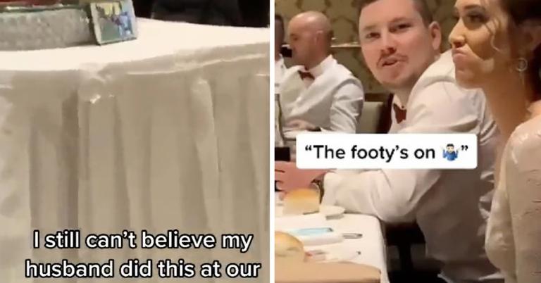 Bride left furious after catching groom watching football at their wedding Bride left furious after catching groom watching football at their wedding