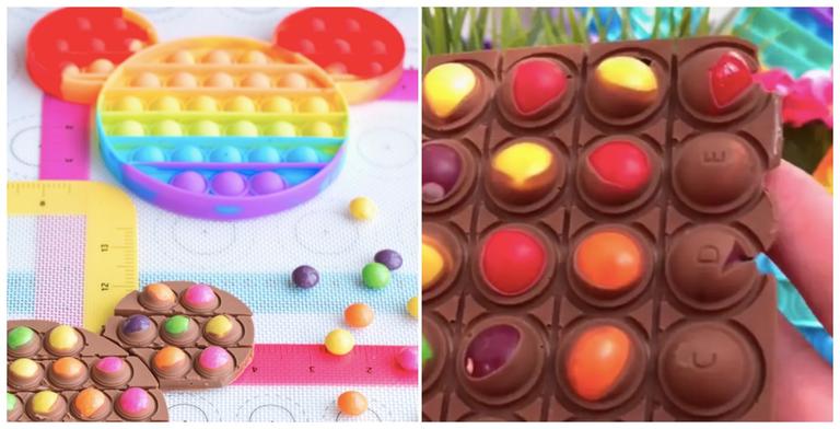 People on TikTok are using their kids’ pop-its to make chocolate treats People on TikTok are using their kids’ pop-its to make chocolate treats