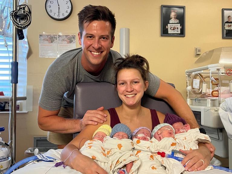 Mum gives birth to miracle quintuplets after years of fertility struggles Mum gives birth to miracle quintuplets after years of fertility struggles