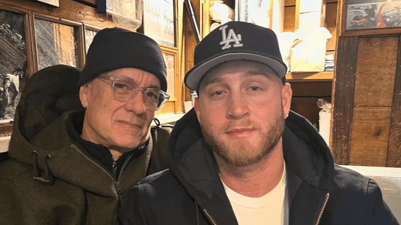 Tom Hanks and son Chet pose for a rare photo together