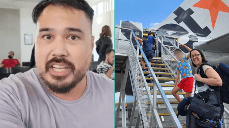 Entire family kicked off flight after dad takes photo when boarding the plane Entire family kicked off flight after dad takes photo when boarding the plane
